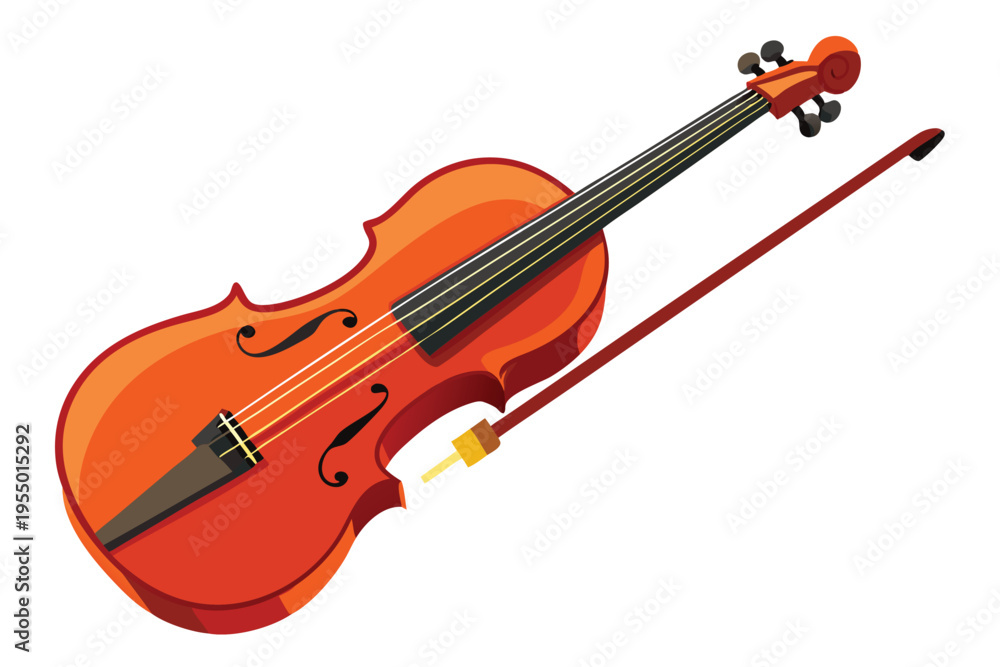 Fototapeta premium violin vector on white background