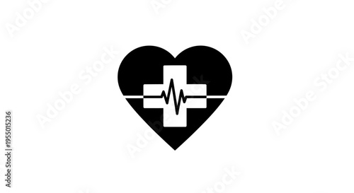 Medical Heartbeat Symbol Logo Design.