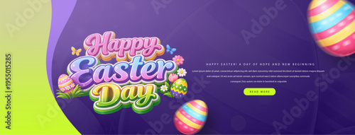 Easter Banner: An attractive banner design for Easter Day with an array of colorful easter eggs and lovely design to highlight the joy of the holiday.