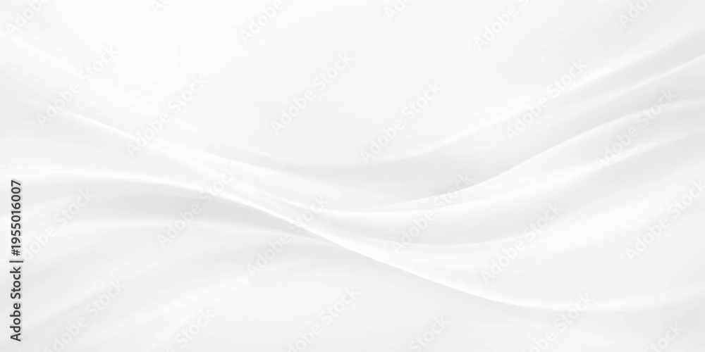 Obraz premium Elegant white silk fabric background with smooth flowing waves and a soft satin texture creating a light decorative curve design for an artful textile backdrop