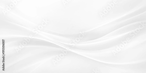 Elegant white silk fabric background with smooth flowing waves and a soft satin texture creating a light decorative curve design for an artful textile backdrop