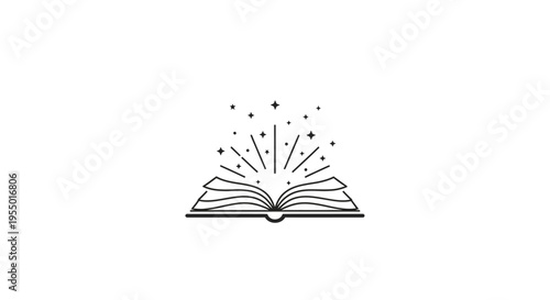 Open Book with Sparkles Emerging.