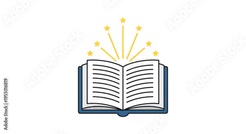 Open Book with Yellow Lights.