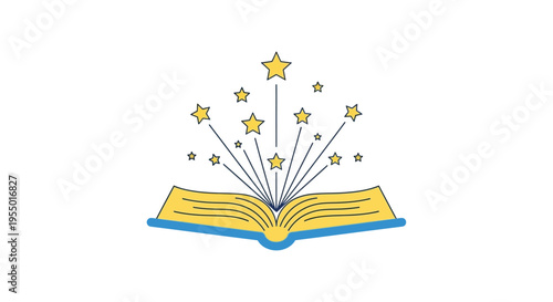 Open Book with Yellow Pages.