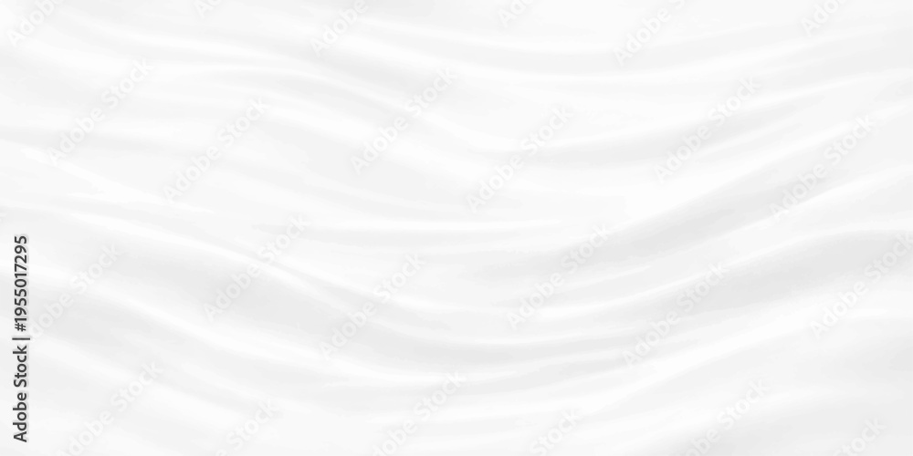 Obraz premium A flowing white silk and satin fabric background features smooth waves and soft ripples that create a light liquid motion design for a textile backdrop