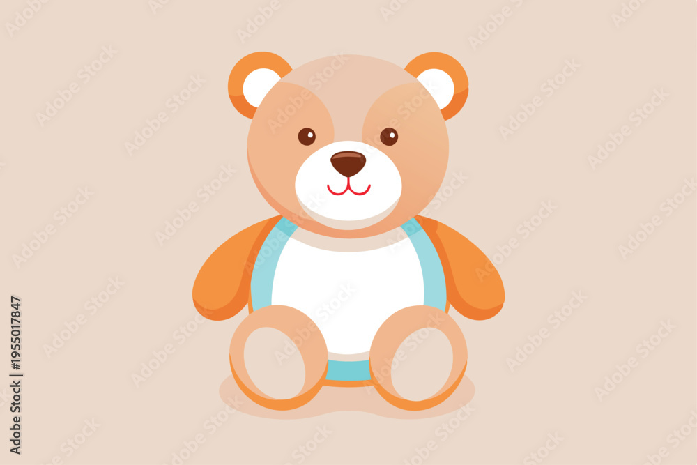 Obraz premium kids toy teddy bear vector on white background