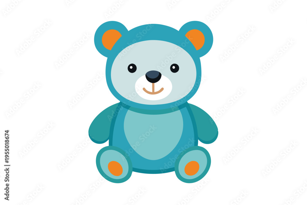 Naklejka premium kids toy teddy bear vector on white background