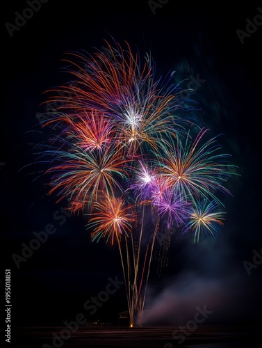 Fireworks Display Lighting up the Night Sky During a Summer Celebration