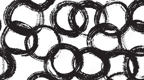 This is an abstract enso (Zen circle) formed by brushstrokes and arranged in a seamless pattern.