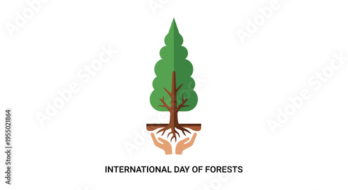 Tree Plant Hands Holding Roots.