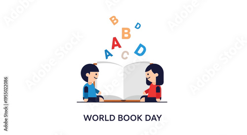 Two children reading a book together.