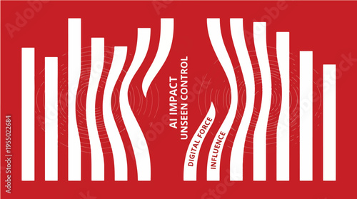 Invisible Digital Influence with Unseen Force Manipulating Objects Without Physical Contact – Vector Illustration