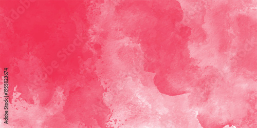 Vibrant pink and red watercolor background with aesthetic soft paint splashes.