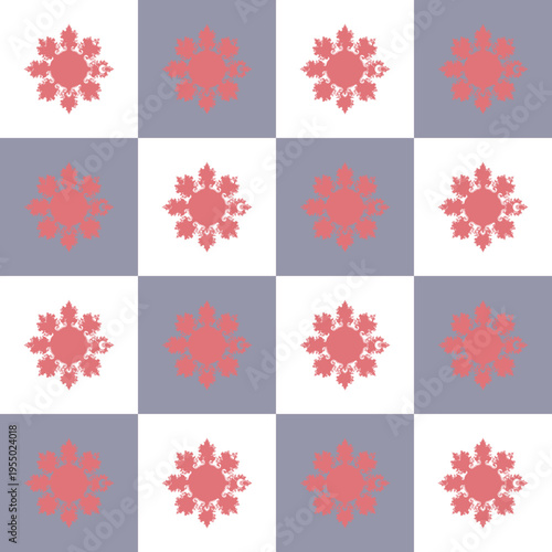 Floral Tile Design: An elegant and visually pleasing tile design with floral patterns arranged in a grid-like structure. The composition utilizes a harmonious blend of colors and shapes.