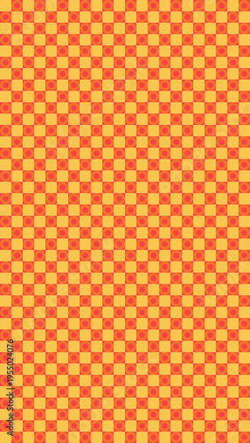 Checkered Pattern: A vibrant display of a checkered pattern, expertly arranged with squares of two bright colors, creating a visually stimulating and intricate design.