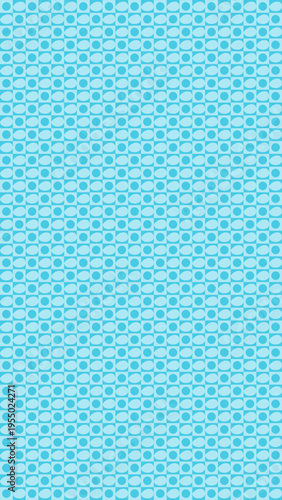 Abstract Geometric Pattern: A simple geometric pattern of blue and light-blue circles in the entire image. This image could serve as a background for various design projects, website design.
