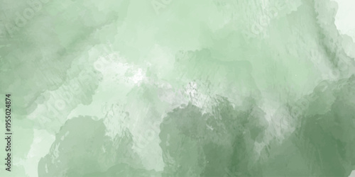 Abstract sage green watercolor background with deep forest tones and artistic paint splashes.