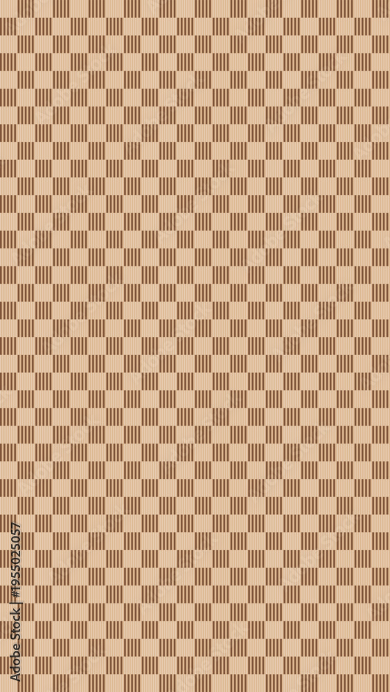 Fototapeta premium Geometric Brown Checkerboard Pattern: This eye-catching checkerboard pattern in a warm brown tone provides a visually engaging backdrop, offering versatile application across a multitude of designs. 