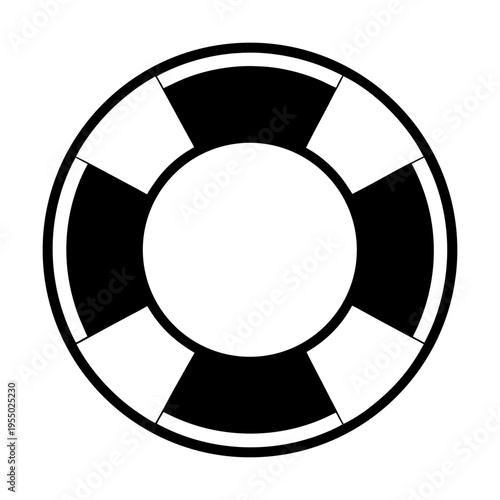 Foto A black and white life preserver icon on transparent background