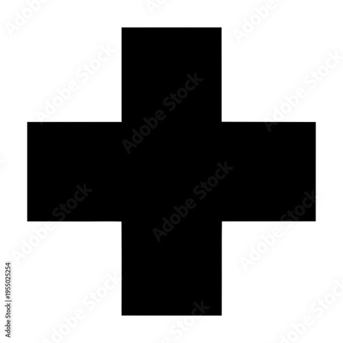 white cross on black