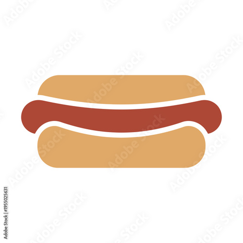 Hot dog icon representing fast food, a classic American snack, perfect for menus and food blogs