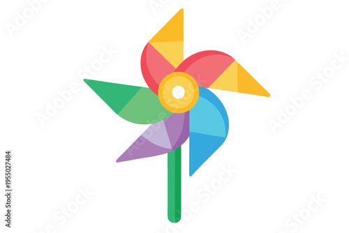 kids toy pinwheel vector on white background