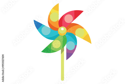 kids toy pinwheel vector on white background