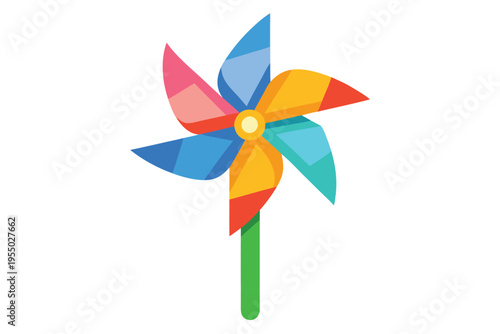 kids toy pinwheel vector on white background