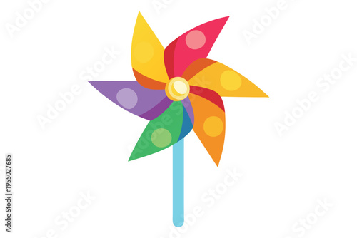 kids toy pinwheel vector on white background