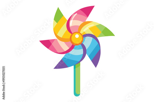 kids toy pinwheel vector on white background