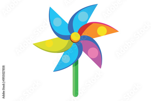 kids toy pinwheel vector on white background