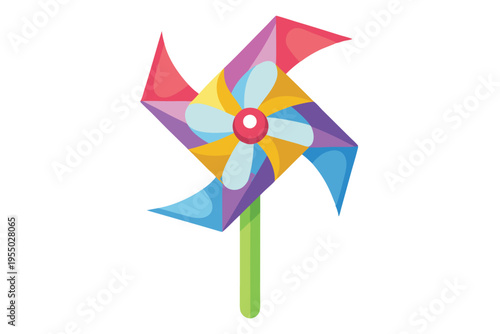 kids toy pinwheel vector on white background