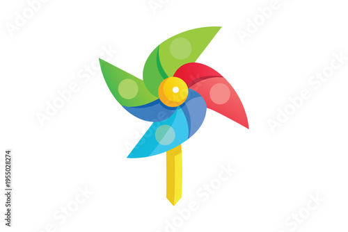 kids toy pinwheel vector on white background