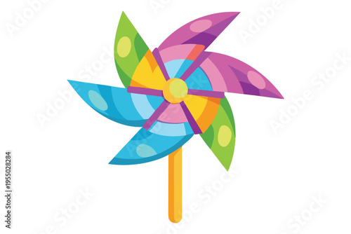 kids toy pinwheel vector on white background