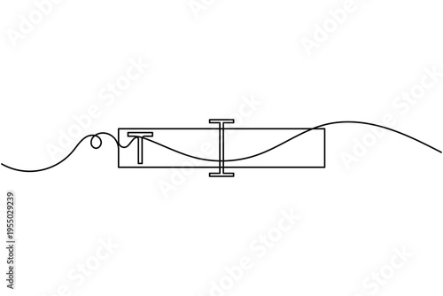 Input field icon continuous one line drawing on white background minimalist text entry field symbol outline vector illustration