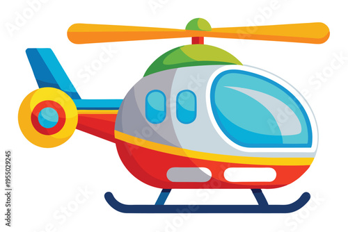 kids toy helicopter vector on white background