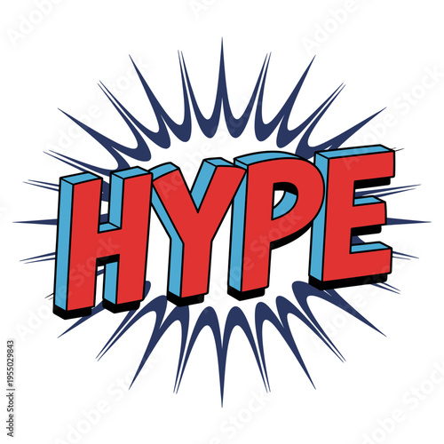 Comic book style hype text effect