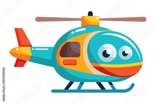 kids toy helicopter vector on white background