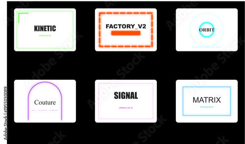 Set of 6 UI button icons vector