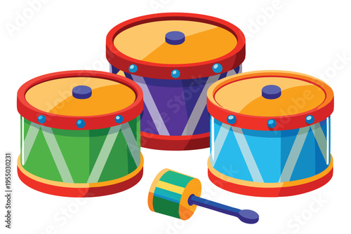 kids toy drums vector on white background