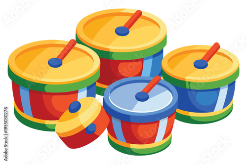 kids toy drums vector on white background