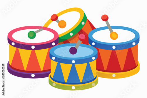 kids toy drums vector on white background