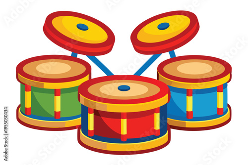 kids toy drums vector on white background