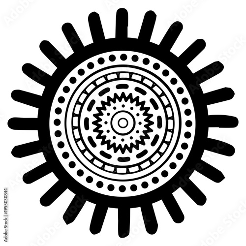 Vector black and white abstract round mandala element. Основные RGB