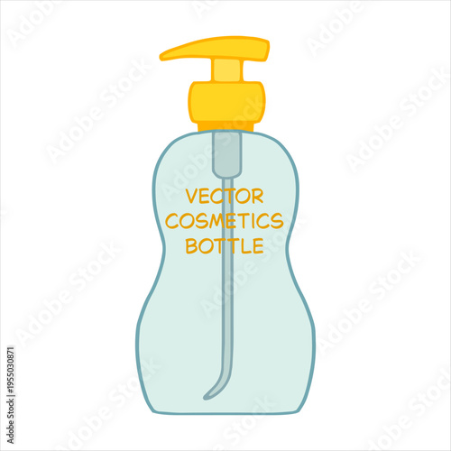 Vector cosmetic bottles for shampoo, conditioner, shower gel Основные RGB