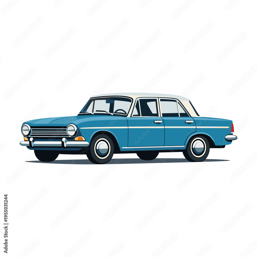 Fototapeta premium Vintage car icon logo flat vector design
