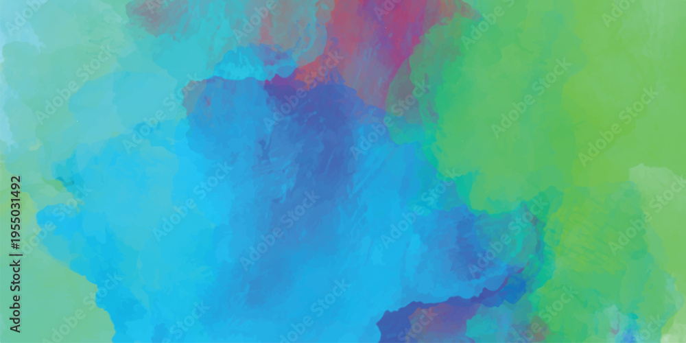 Fototapeta premium Bright Blue and Green Abstract Watercolor Texture Background for Summer Concept.