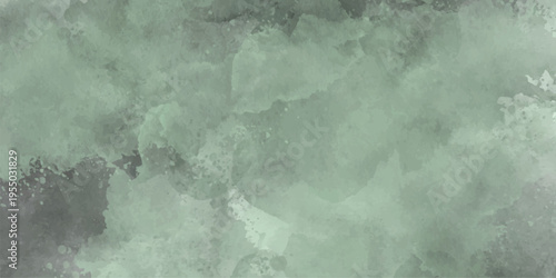 Abstract Sage Green Watercolor Background with Dirty Grunge Texture and Paint Splatters.