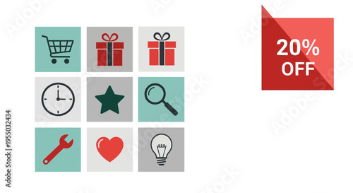 Discount Offer Icon Set Design.