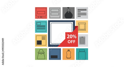 Discount Offer on Various Products Display.